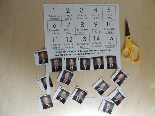General Conference Activity for Preschoolers - Cut and Paste Apostle page.