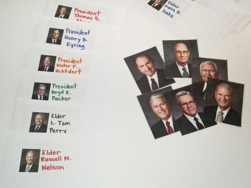 General Conference Activities Apostle Pictures Envelope Matching