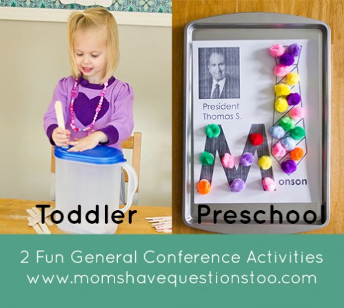 Two super awesome General Conference ideas that are perfect for young children. Free magnet page printable for ALL apostles is included in post!