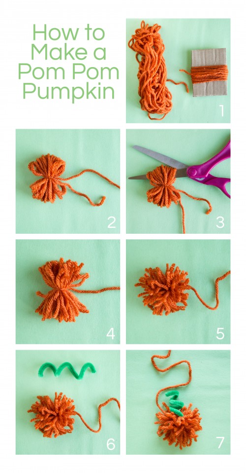 Pom Pom Pumpkin Instructions