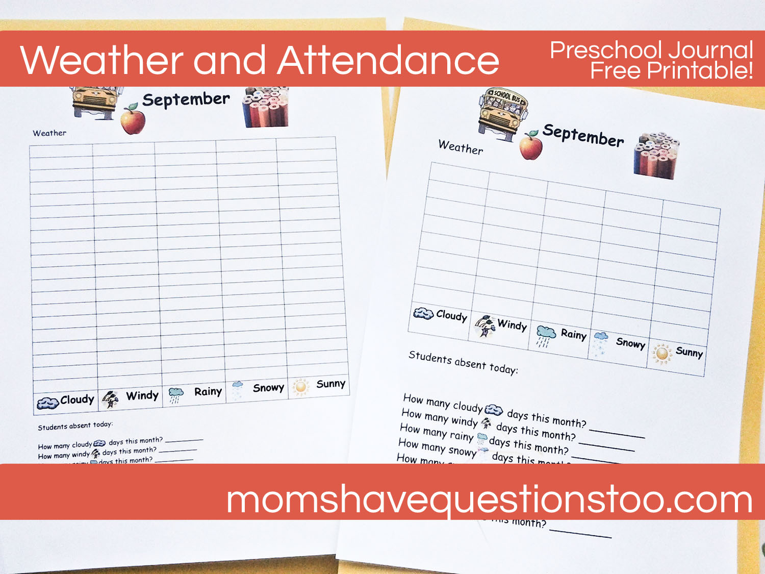 Weather and Attendance Preschool Journal