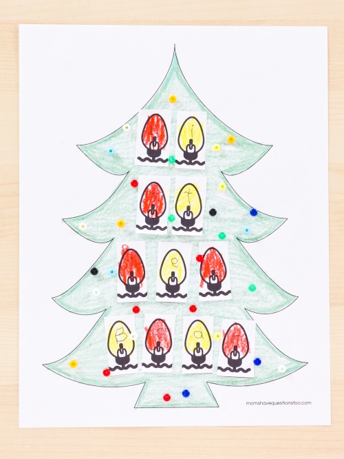 Christmas Lights Preschool Activity -- Moms Have Questions Too