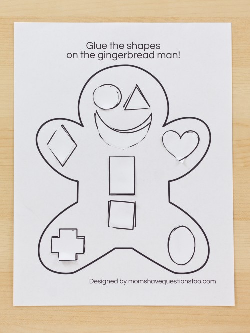Gingerbread Cut and Paste Activity - Moms Have Questions Too