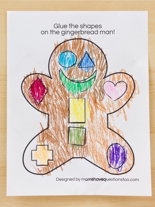 Gingerbread Man Cut and Paste Preschool Activity - Moms Have Questions Too