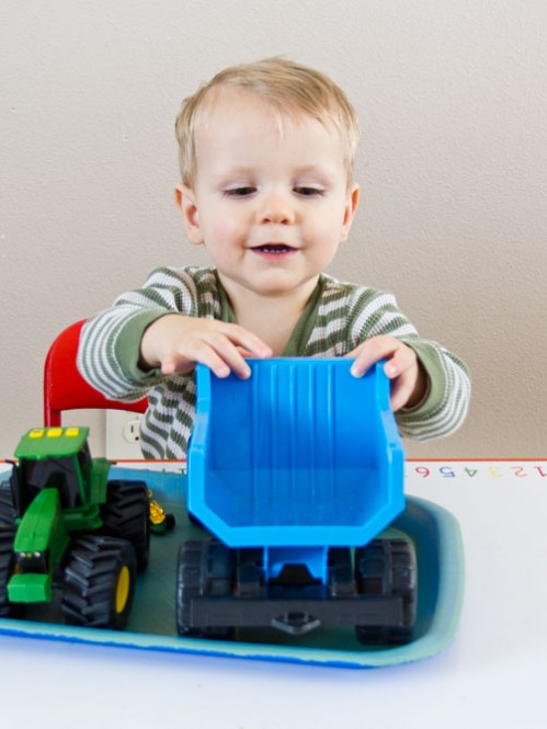 Car Themed Tot School Trays -- Moms Have Questions Too