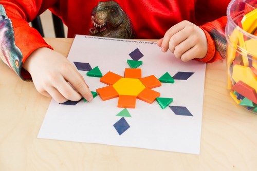 Snowflake Pattern Blocks Templates -- Moms Have Questions Too
