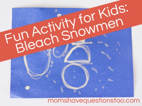 Winter Preschool Activity - Bleach Snowfall Craft -- Moms Have Questions Too