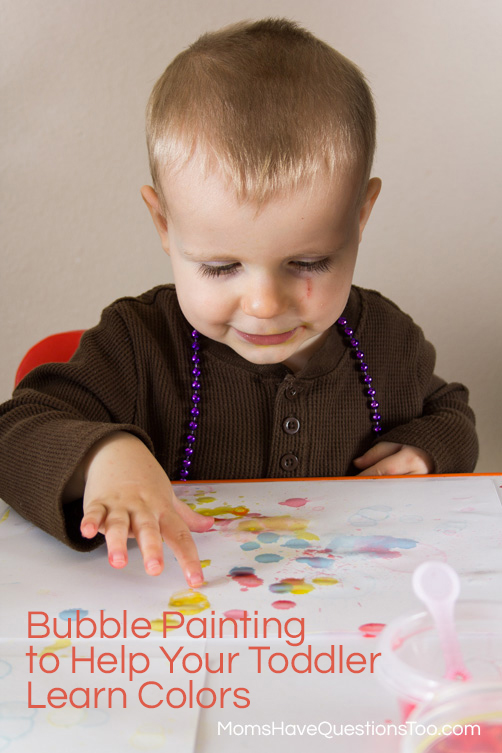 Bubble Painting Color Game for Toddlers -- Moms Have Questions Too