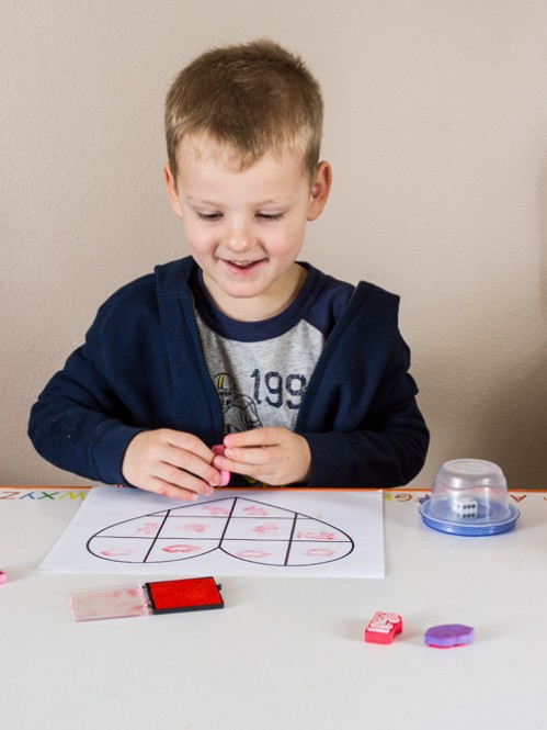 Valentine's Day Math Stamping Activity -- Moms Have Questions Too 