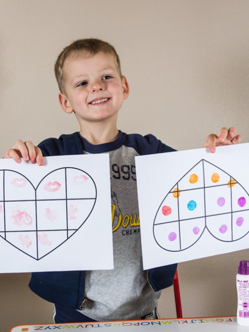 Valentine's Day Math Stamping Activity -- Moms Have Questions Too 