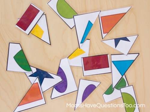 2 Part Shape Puzzles to Help Toddlers and Preschoolers Learn Shapes - Moms Have Questions Too