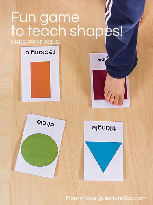 A fun game for toddlers or preschoolers that helps them learn shapes - Moms Have Questions Too