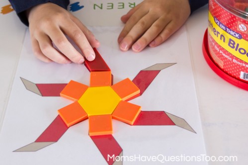 Sun - Spring Pattern Blocks Templates - Moms Have Questions Too