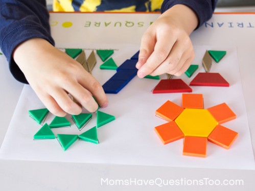 Creating a Tree with Pattern Blocks - Spring Pattern Block Template - Moms Have Questions Too