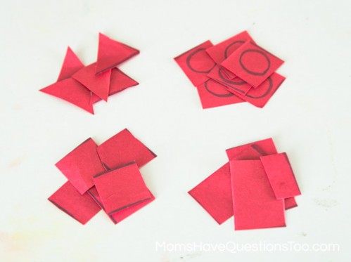 Pile of Shapes - Cutting Practice for Toddlers - Moms Have Questions Too