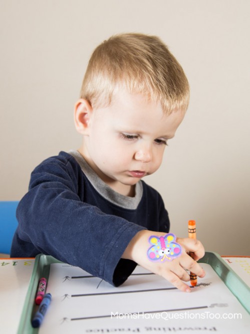 Pre-Writing Practice - Bug Themed Tot School Trays - Moms Have Questions Too