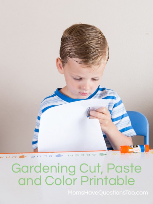 Gardening Cut Paste and Color Activity - momshavequestionstoo.com