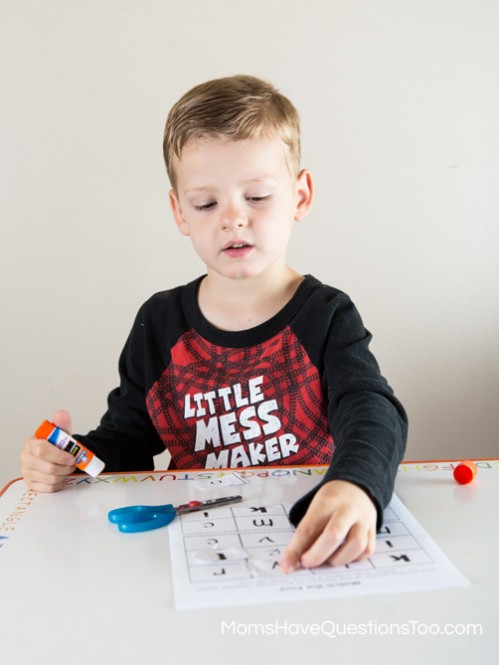 Glue on Pieces - Match the Font Cut and Paste Activity momshavequestionstoo.com