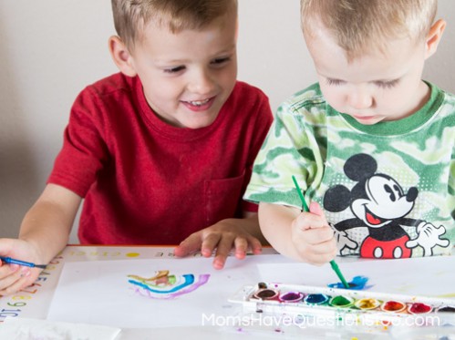 Painting to Music - Toddler Music Activities - www.momshavequestionstoo.com