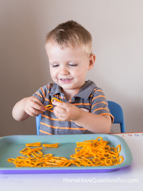 Orange Links for Tot School Trays - Moms Have Questions Too