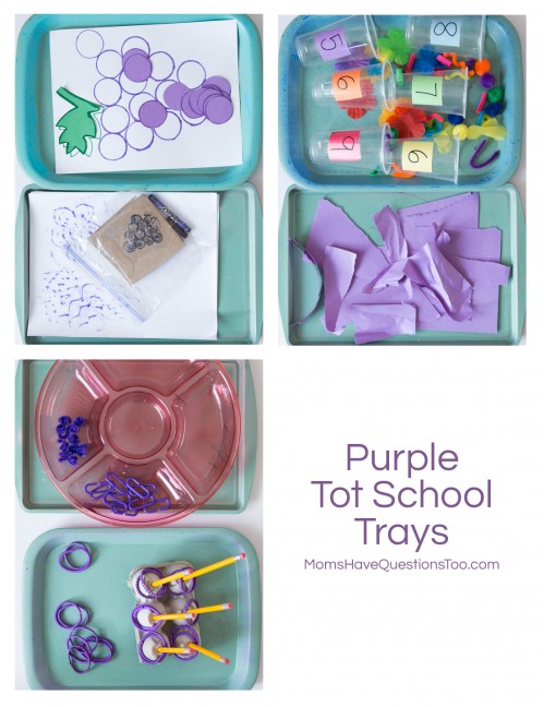 Purple Tot School Trays - Moms Have Questions Too