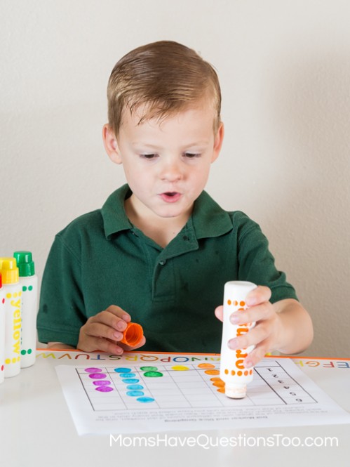 Fun graphing activity using dice and dot markers - Moms Have Questions Too