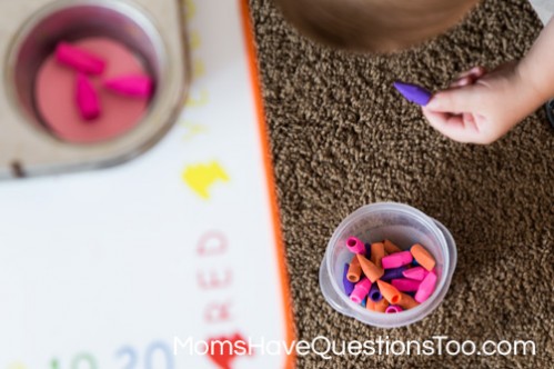 Practice sorting and gross motor skills with this fun activity - Moms Have Questions Too