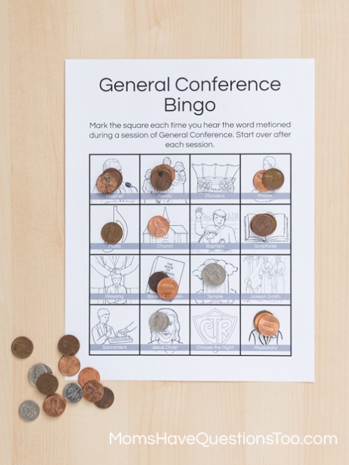 Fun alternatives to regular General Conference Bingo with Free Printables - Moms Have Questions Too