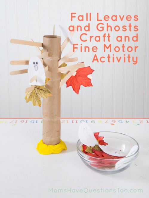 Fall Leaves and Ghosts on a Tree Fine Motor Activity - Moms Have Questions Too