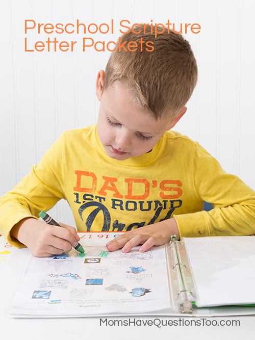 Preschool Scripture Letter Activity Packs - Moms Have Questions Too