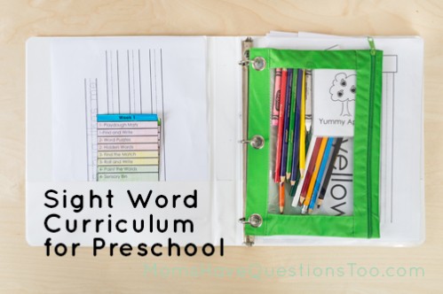 Sight Word Curriculum Week 1 - Moms Have Questions Too