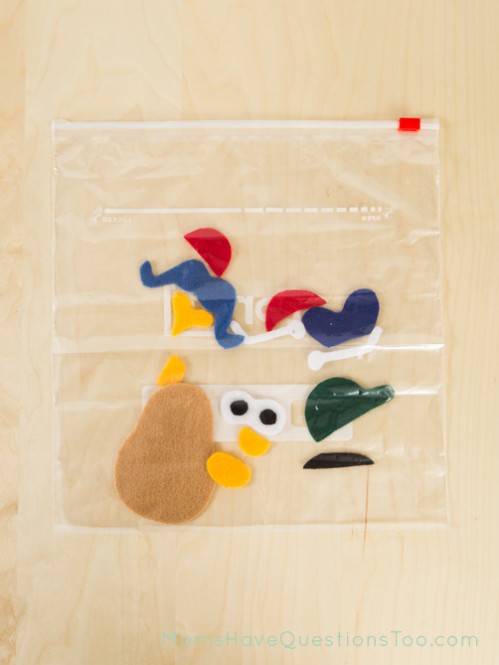 Super fun busy bag idea for toddlers - Felt Mr Potato Head - Moms Have Questions Too