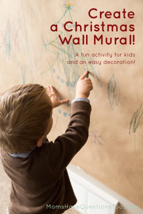 Coloring on the wall that is acutally allowed! Create a Christmas Wall Mural - Moms Have Questions Too