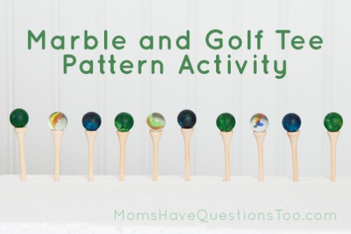 Colored Marbles on Golf Tees to Practice Patterns - Moms Have Questions Too