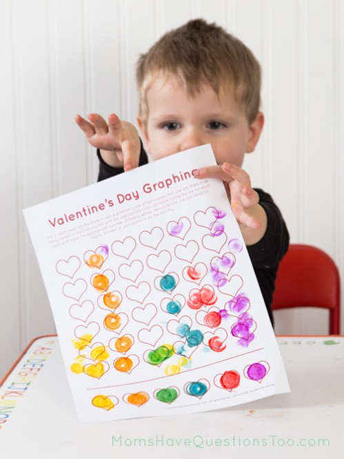 Valentine's Day Graphing Activity with Do a Dot Markers - Moms Have Questions Too