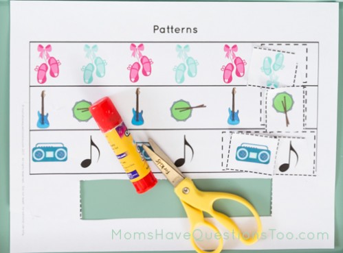 Cut and Paste Dance and Music Toddler Tray - Moms Have Questions Too