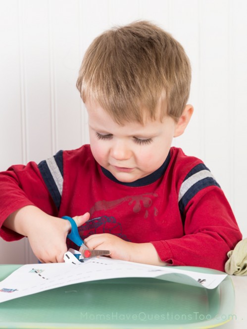 Cutting Practice for Toddlers with Letter C Homeschool Curriculum - Moms Have Questions Too