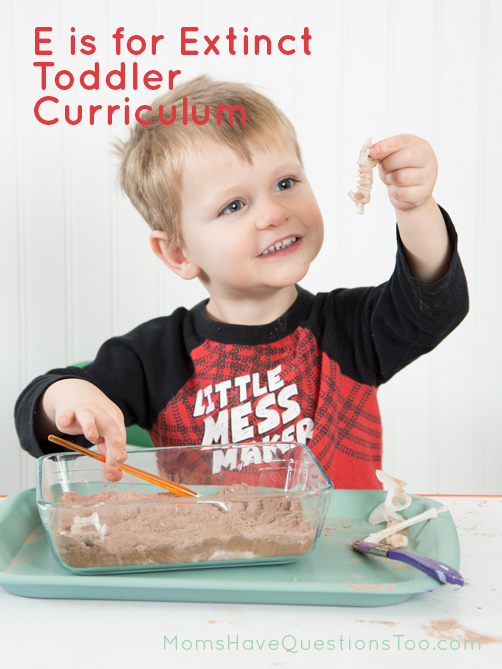 E is for extinct - Fun toddler curriculum has unique themes, lots of printables, and craft and book ideas - Moms Have Questions Too