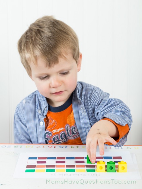 Math cupe patterns free printable. Great for math and fine motor development. Moms Have Questions Too