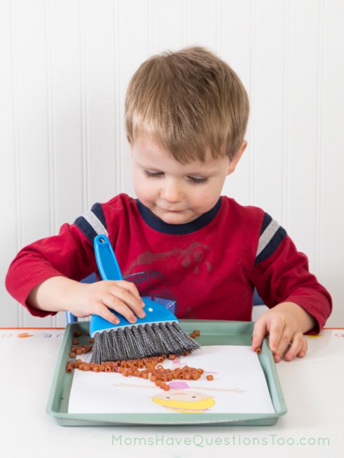 Sweeping colored pasta tot tray - Moms Have Questions Too