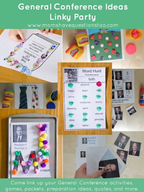 General Conference Ideas Linky Party - Come link up your General Conference ideas or check out all the great activities.