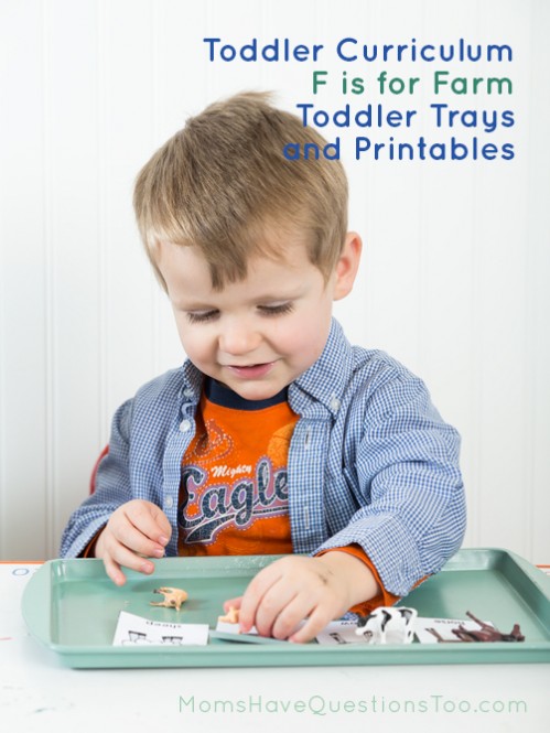Learn the letter F with these fun preschool learning ideas - Tot trays, printables, book list and more for an F is for farm theme - Moms Have Questions Too