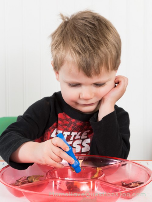 Using tweezers is a great way to make sorting activities more fun! - Moms Have Questions Too