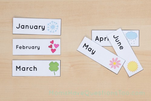 Use 6 months at a time to practice the order of the months - Moms Have Questions Too
