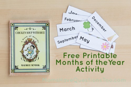 Use this fun book and printable to help teach your child the months of the year! Moms Have Questions Too