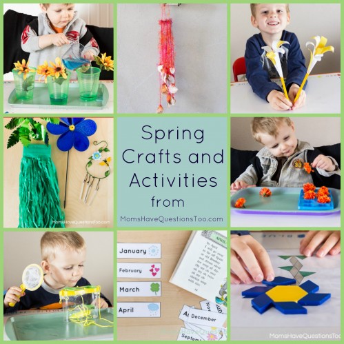 11 Easy Spring Crafts and Activities. Great for toddlers and preschoolers. Ideas for tot trays, learning activities, crafts, and more.