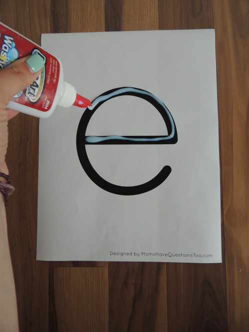 Use this preschool alphabet printables for glue tracing and more!