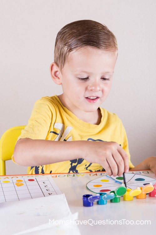 Colors Spin and Graph Activity for Preschool - Moms Have Questions Too