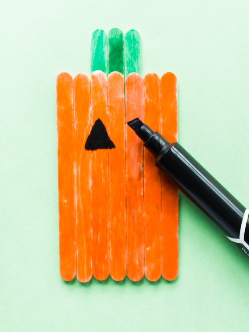 Popsicle Stick Pumpkin and Bat Craft