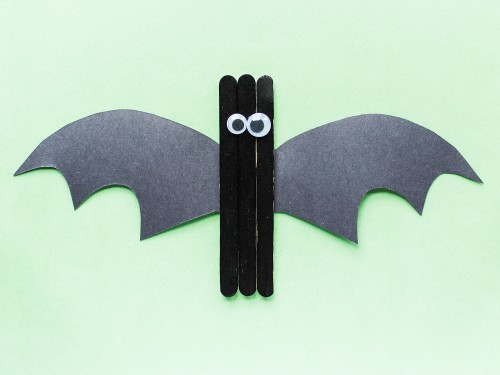 Popsicle Stick Pumpkin and Bat Craft